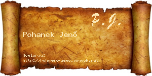 Pohanek Jenő névjegykártya