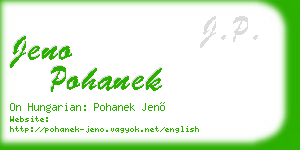 jeno pohanek business card