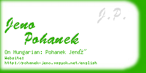 jeno pohanek business card
